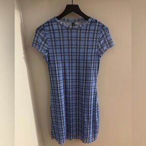H&M Plaid Violet and Black Mesh Dress (S)